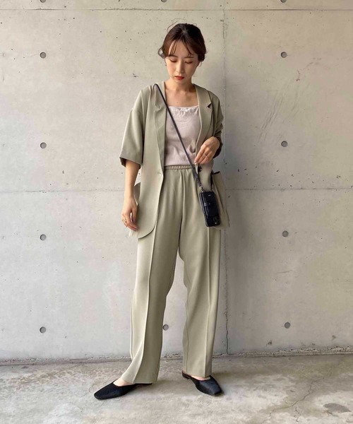 CAPRICIEUX LE'MAGE（カプリシューレマージュ）の「5分袖テーラージャケット（テーラードジャケット・レディース・ブラック/グリーン・FREE）」の19枚目の写真