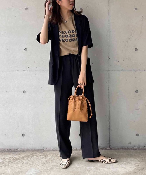 CAPRICIEUX LE'MAGE（カプリシューレマージュ）の「5分袖テーラージャケット（テーラードジャケット・レディース・ブラック/グリーン・FREE）」の6枚目の写真