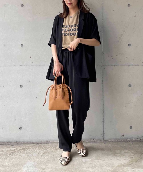 CAPRICIEUX LE'MAGE（カプリシューレマージュ）の「5分袖テーラージャケット（テーラードジャケット・レディース・ブラック/グリーン・FREE）」の21枚目の写真