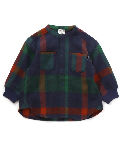 F.O.KIDS(エフオーキッズ)の「/バンドカラーチェックシャツ(シャツ/ブラウス・キッズ・ブラウン/レインボー/ブラック/ネイビー・90/100/110/120/80/130/95/140)」の3枚目の写真