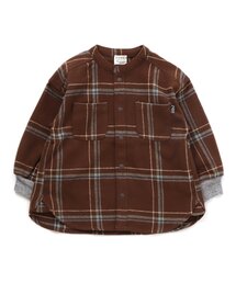 /バンドカラーチェックシャツ