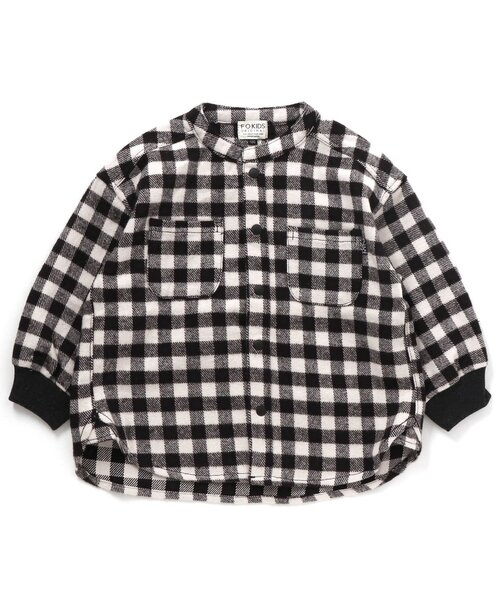 F.O.KIDS(エフオーキッズ)の「/バンドカラーチェックシャツ(シャツ/ブラウス・キッズ・ブラウン/レインボー/ブラック/ネイビー・90/100/110/120/80/130/95/140)」の9枚目の写真