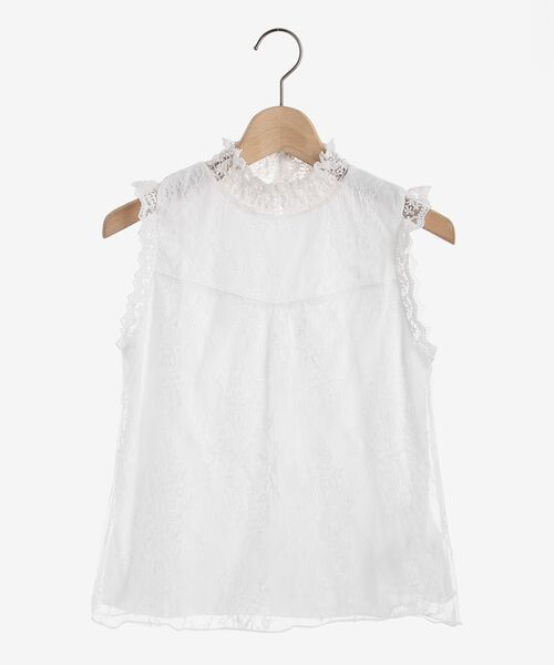 MAJESTIC LEGON(マジェスティックレゴン)の「ハイネックレースタンク(タンクトップ・レディース・ブラック/オフホワイト/アイボリー・MEDIUM/SMALL)」の6枚目の写真