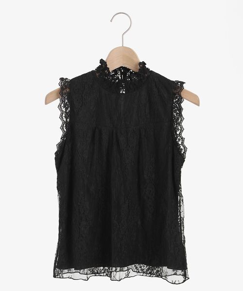 MAJESTIC LEGON(マジェスティックレゴン)の「ハイネックレースタンク(タンクトップ・レディース・ブラック/オフホワイト/アイボリー・MEDIUM/SMALL)」の8枚目の写真