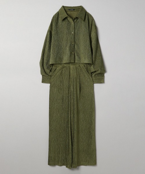 JEANASIS（ジーナシス）の「【SETUP対応】ヨウリュウベロアイージーパンツ/237819（その他パンツ・レディース・チャコールグレー/オフホワイト/グリーン/パープル・FREE）」の5枚目の写真