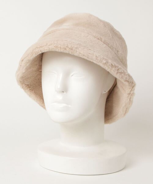 Casselini（キャセリーニ）の「Casselini / エコファーバケットバゲット / キャセリーニ（ハット・レディース・ブラック/ベージュ/グレー/ピンク・ONE SIZE）」の3枚目の写真