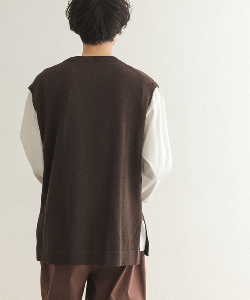 FORK&SPOON（フォークアンドスプーン）の「【WEB限定】FORK&SPOON　サイドスリットニットベスト（ニット/セーター・メンズ・ブラウン/ブラック・5/4）」の16枚目の写真
