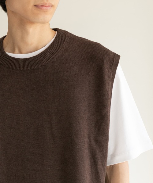 FORK&SPOON（フォークアンドスプーン）の「【WEB限定】FORK&SPOON　サイドスリットニットベスト（ニット/セーター・メンズ・ブラウン/ブラック・5/4）」の12枚目の写真