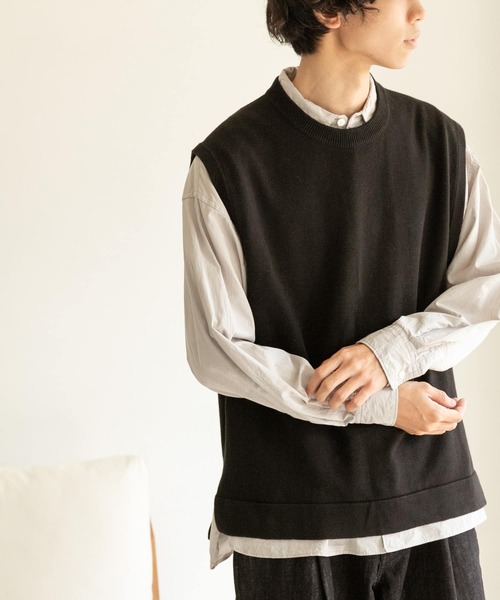 FORK&SPOON（フォークアンドスプーン）の「【WEB限定】FORK&SPOON　サイドスリットニットベスト（ニット/セーター・メンズ・ブラウン/ブラック・5/4）」の14枚目の写真