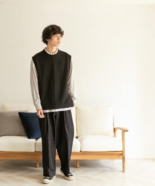 FORK&SPOON（フォークアンドスプーン）の「【WEB限定】FORK&SPOON　サイドスリットニットベスト（ニット/セーター・メンズ・ブラウン/ブラック・5/4）」の10枚目の写真