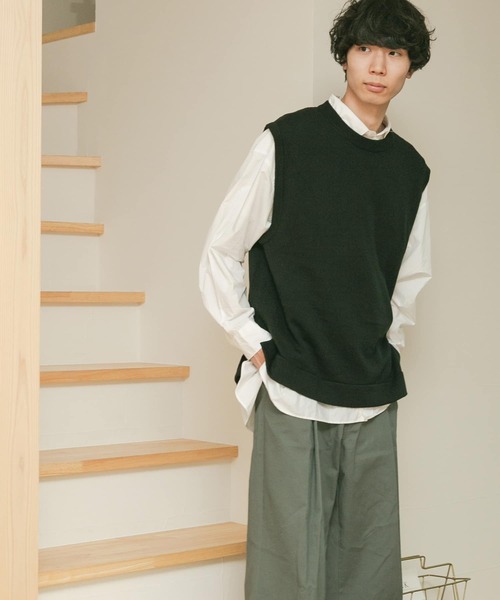 FORK&SPOON（フォークアンドスプーン）の「【WEB限定】FORK&SPOON　サイドスリットニットベスト（ニット/セーター・メンズ・ブラウン/ブラック・5/4）」の15枚目の写真