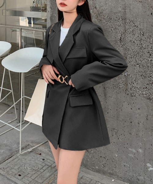 Jasmine Grandiflorum（ジャスミングランディフローラム）の「【Jasmine】シンプルテーラードジャケット（テーラードジャケット・レディース・ブラック/ベージュ/チョコ・SMALL/MEDIUM/LARGE）」の5枚目の写真