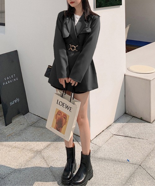 Jasmine Grandiflorum（ジャスミングランディフローラム）の「【Jasmine】シンプルテーラードジャケット（テーラードジャケット・レディース・ブラック/ベージュ/チョコ・SMALL/MEDIUM/LARGE）」の6枚目の写真