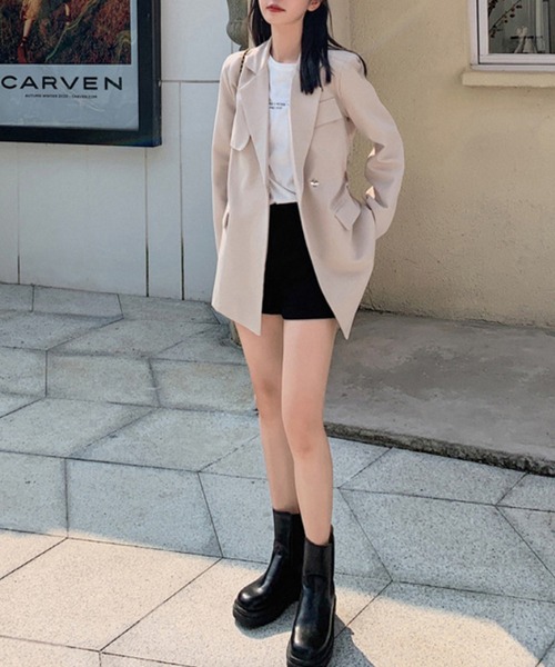 Jasmine Grandiflorum（ジャスミングランディフローラム）の「【Jasmine】シンプルテーラードジャケット（テーラードジャケット・レディース・ブラック/ベージュ/チョコ・SMALL/MEDIUM/LARGE）」の11枚目の写真