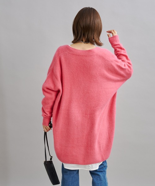 DouDou（ドゥドゥ）の「【新色追加】ラクーンカーディガン（カーディガン/ボレロ・レディース・ライトグレー/イエロー×グリーン/ピンク/モカ/バイオレット/イエロー・FREE）」の18枚目の写真