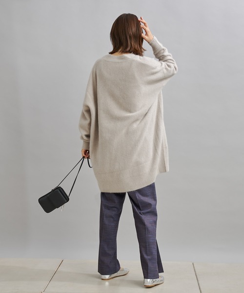 DouDou（ドゥドゥ）の「【新色追加】ラクーンカーディガン（カーディガン/ボレロ・レディース・ライトグレー/イエロー×グリーン/ピンク/モカ/バイオレット/イエロー・FREE）」の8枚目の写真