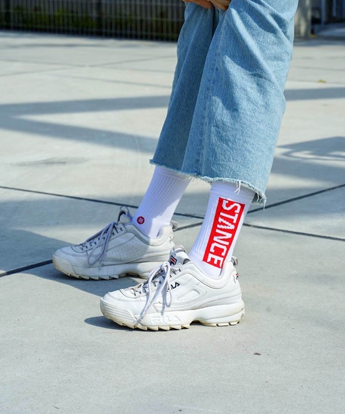 STANCE（スタンス）の「【STANCE / スタンス】OG / ロゴソックス（ソックス/靴下・メンズ・ホワイト×レッド・SMALL/LARGE）」の8枚目の写真