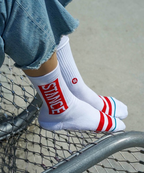 STANCE（スタンス）の「【STANCE / スタンス】OG / ロゴソックス（ソックス/靴下・メンズ・ホワイト×レッド・SMALL/LARGE）」の12枚目の写真