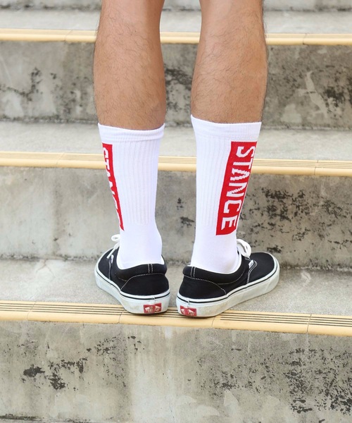 STANCE（スタンス）の「【STANCE / スタンス】OG / ロゴソックス（ソックス/靴下・メンズ・ホワイト×レッド・SMALL/LARGE）」の4枚目の写真