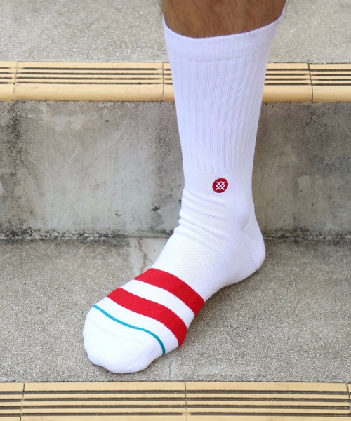 STANCE（スタンス）の「【STANCE / スタンス】OG / ロゴソックス（ソックス/靴下・メンズ・ホワイト×レッド・SMALL/LARGE）」の5枚目の写真