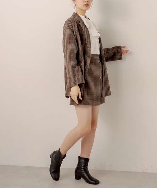 OLIVE des OLIVE(オリーブデオリーブ)の「ハンサムWジャケット(ピーコート・レディース・ダークブラウン/ブラウン/グレイッシュベージュ・FREE)」の7枚目の写真