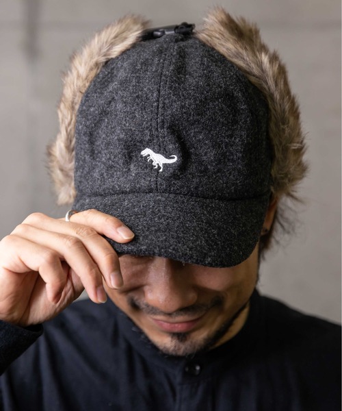 無（ム）の「メルトンダイナソーサイドアップキャップ（キャップ・レディース・ブラック/グレー/キャメル/オートミール・FREE）」の2枚目の写真