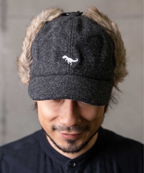 無（ム）の「メルトンダイナソーサイドアップキャップ（キャップ・レディース・ブラック/グレー/キャメル/オートミール・FREE）」の6枚目の写真