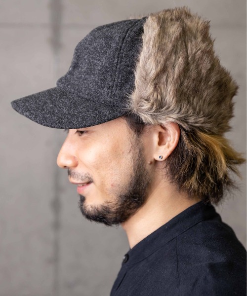 無（ム）の「メルトンダイナソーサイドアップキャップ（キャップ・レディース・ブラック/グレー/キャメル/オートミール・FREE）」の7枚目の写真