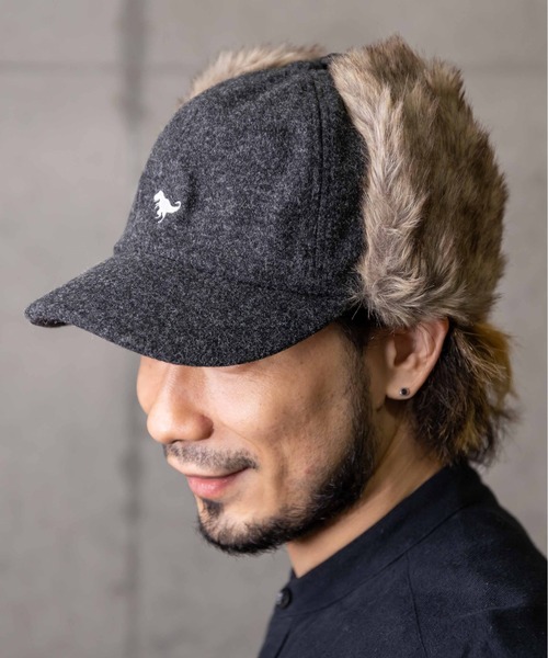 無（ム）の「メルトンダイナソーサイドアップキャップ（キャップ・レディース・ブラック/グレー/キャメル/オートミール・FREE）」の8枚目の写真