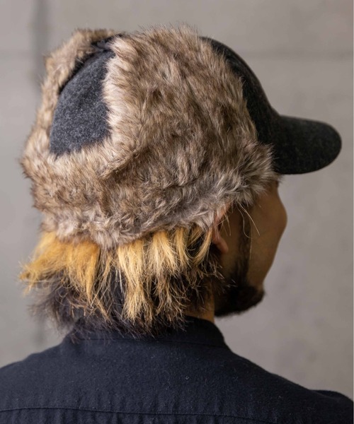 無（ム）の「メルトンダイナソーサイドアップキャップ（キャップ・レディース・ブラック/グレー/キャメル/オートミール・FREE）」の10枚目の写真