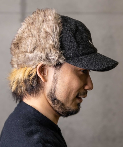 無（ム）の「メルトンダイナソーサイドアップキャップ（キャップ・レディース・ブラック/グレー/キャメル/オートミール・FREE）」の11枚目の写真