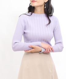 【viscose】ランダムリブ ハイネックニットプルオーバー