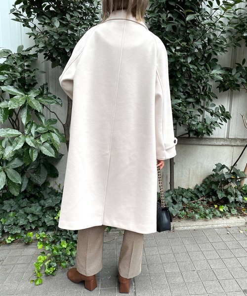 MLI'A(エムリア)の「ステンカラーオーバサイズコート(ステンカラーコート・レディース・モカ/ブラック/ブラウン/杢グレー/アイボリー・M)」の9枚目の写真