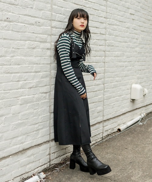 RASVOA(ラスボア)の「ライダーパターンスリットワンピース(ワンピース・レディース・ブラック/グリーン・FREE)」の22枚目の写真