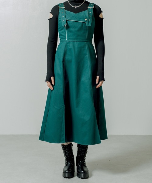 RASVOA(ラスボア)の「ライダーパターンスリットワンピース(ワンピース・レディース・ブラック/グリーン・FREE)」の18枚目の写真