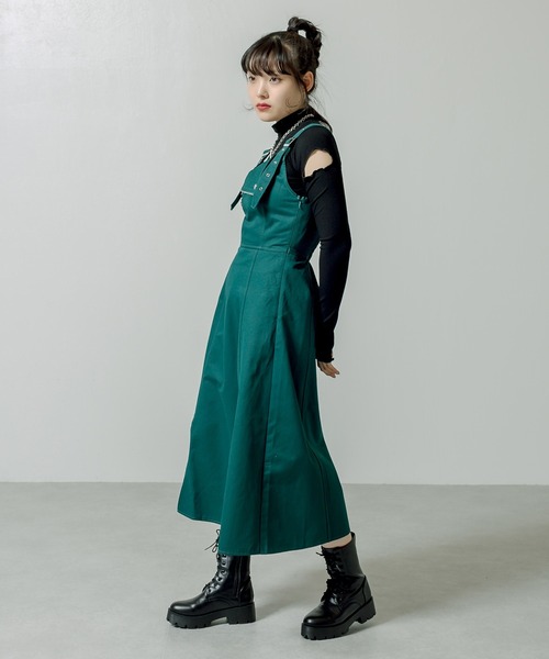 RASVOA(ラスボア)の「ライダーパターンスリットワンピース(ワンピース・レディース・ブラック/グリーン・FREE)」の17枚目の写真