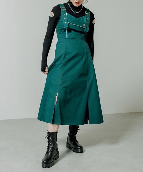 RASVOA(ラスボア)の「ライダーパターンスリットワンピース(ワンピース・レディース・ブラック/グリーン・FREE)」の10枚目の写真