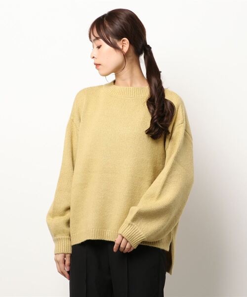 KOBE LETTUCE（コウベレタス）の「ラウンドゆるニットトップス（ニット/セーター・レディース・アイボリー/イエロー/オレンジ/ライトグリーン/ブラック・FREE）」の9枚目の写真