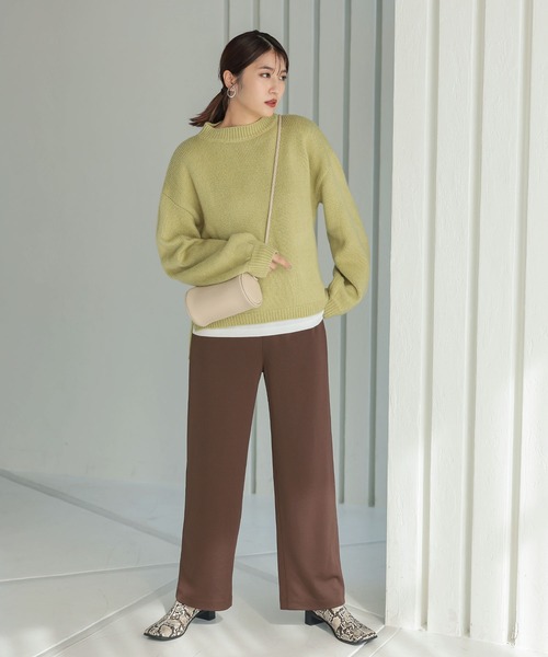 KOBE LETTUCE（コウベレタス）の「ラウンドゆるニットトップス（ニット/セーター・レディース・アイボリー/イエロー/オレンジ/ライトグリーン/ブラック・FREE）」の13枚目の写真