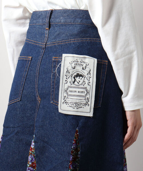 fredy repit（フレディレピ）の「花柄切替デニムスカート（デニムスカート・レディース・ブラック/ネイビー・38/36）」の14枚目の写真