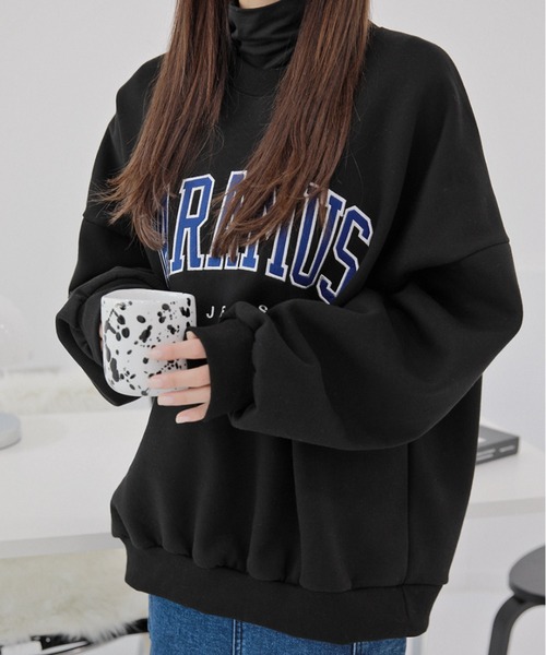 VIBGYOR（ヴィブジョー）の「【CHICHI】PARAMUS MINNESOTA LOGO / パラマス ミネソタ アーチロゴ 配色刺繍 クルーネック スウェット（スウェット・レディース・ブラック/グリーン/グレー系その他/バイオレット・FREE）」の12枚目の写真