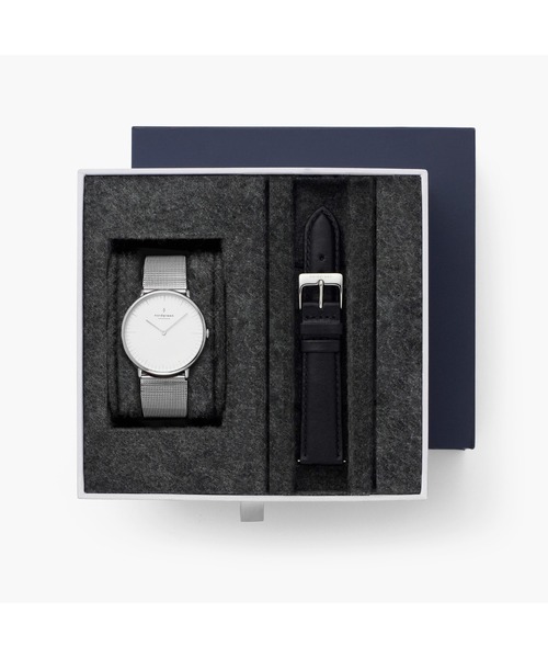nordgreen(ノードグリーン)の「《nordgreen/ノードグリーン》新作 Native 限定BOXSET 40mm シルバーメッシュ ブラックレザー付属(アナログ腕時計・メンズ・シルバー・FREE)」の1枚目の写真