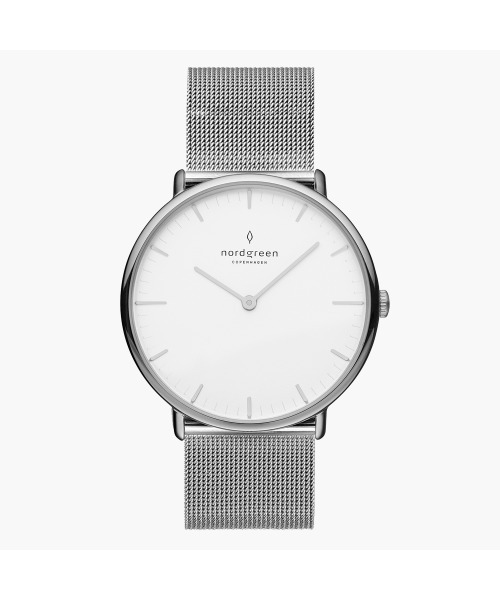 nordgreen(ノードグリーン)の「《nordgreen/ノードグリーン》新作 Native 限定BOXSET 40mm シルバーメッシュ ブラックレザー付属(アナログ腕時計・メンズ・シルバー・FREE)」の2枚目の写真