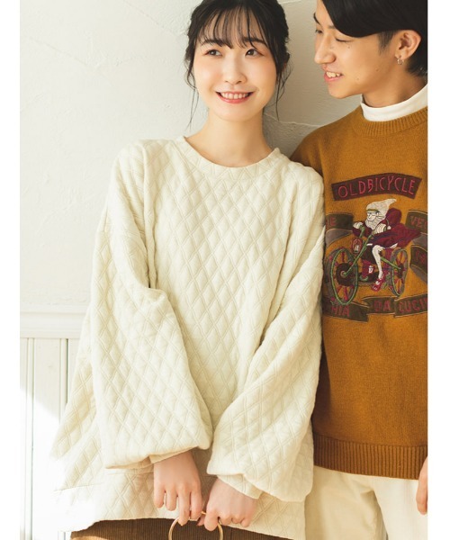 fifth calin(フィフスカラン)の「キルティングプルオーバー(Tシャツ/カットソー・レディース・ブラック/アイボリー・MEDIUM)」の10枚目の写真