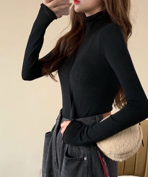 meJane（ミージェーン）の「ハイネックシースルーカットソー（Tシャツ/カットソー・レディース・ホワイト/ブラック/グリーン/ブルー/ラベンダー/イエロー/ピンク/シャーベット・FREE）」の11枚目の写真