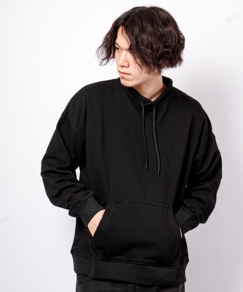 House of Blues（ハウスオブブルース）の「T/C裏毛ファー使いスタンドプルオーバー（スウェット・メンズ・ブラック/杢グレー・M/L）」の3枚目の写真