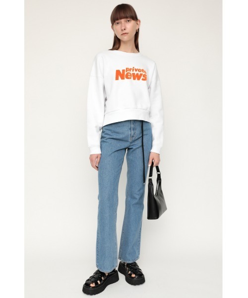 SLY(スライ)の「LOGO SW TOPS/ロゴスウェットトップス(スウェット・レディース・ホワイト/杢グレー・FREE)」の3枚目の写真