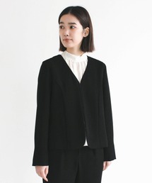 アシメデザインノーカラージャケット［一部ブラックフォーマル対応］