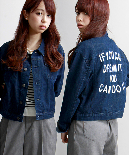 WEGO(ウィゴー)の「WEGO/バックロゴGジャン(デニムジャケット・レディース・インディゴブルー/ダークインディゴブルー・FREE)」の1枚目の写真