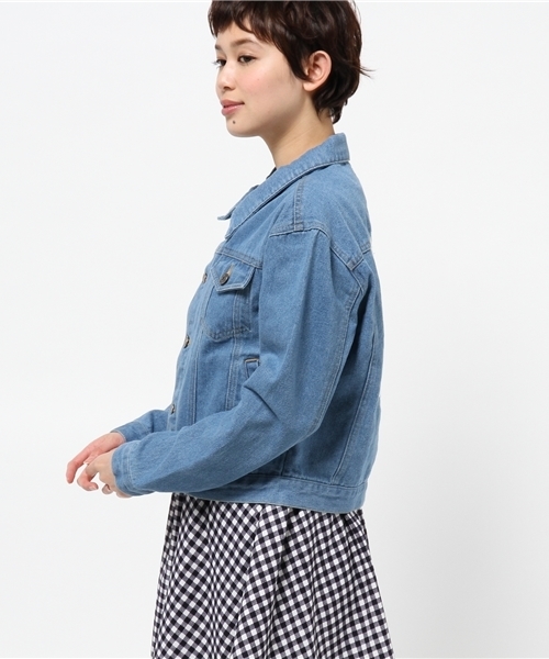 WEGO(ウィゴー)の「WEGO/バックロゴGジャン(デニムジャケット・レディース・インディゴブルー/ダークインディゴブルー・FREE)」の8枚目の写真